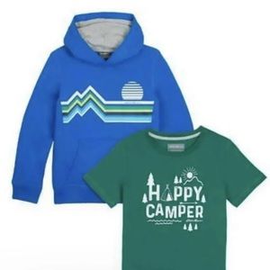 Eddie Bauer | Youth Boys Blue Hoodie & Green Tee Shirt 2PC Set | Size M (10/12)